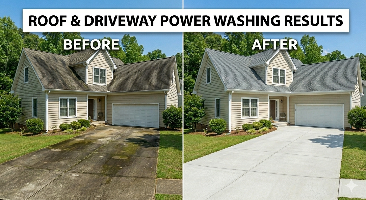 Driveway before and after