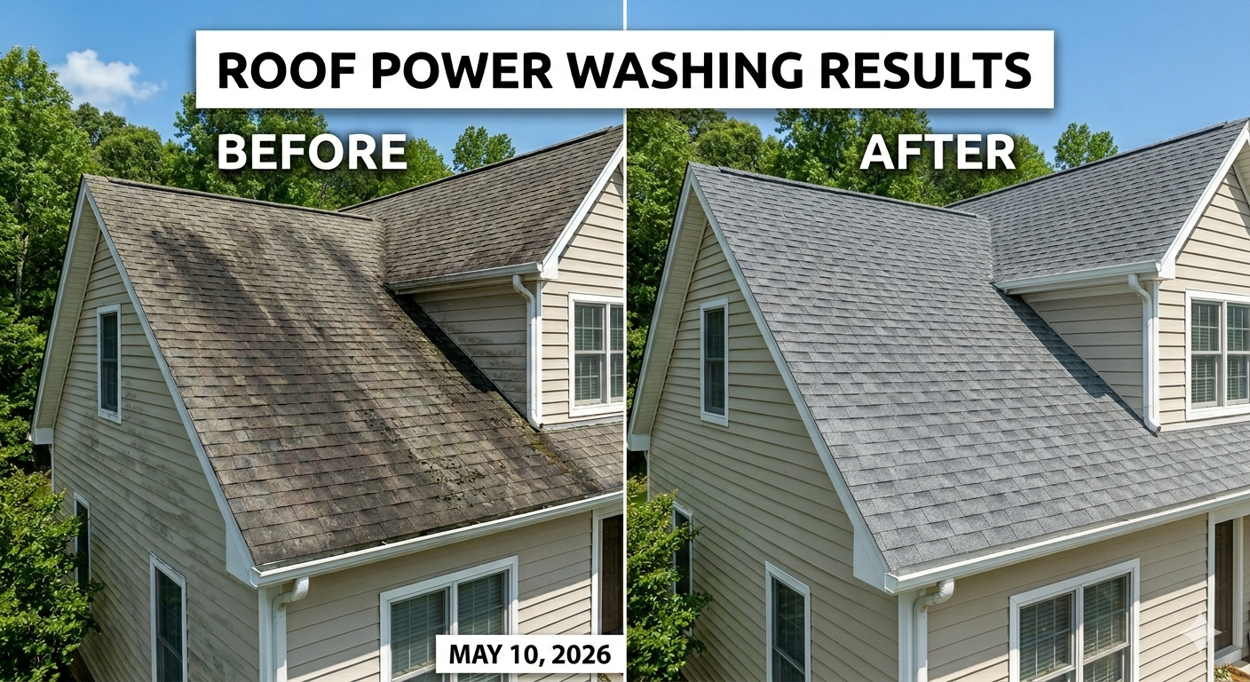 Roof Wash before and after